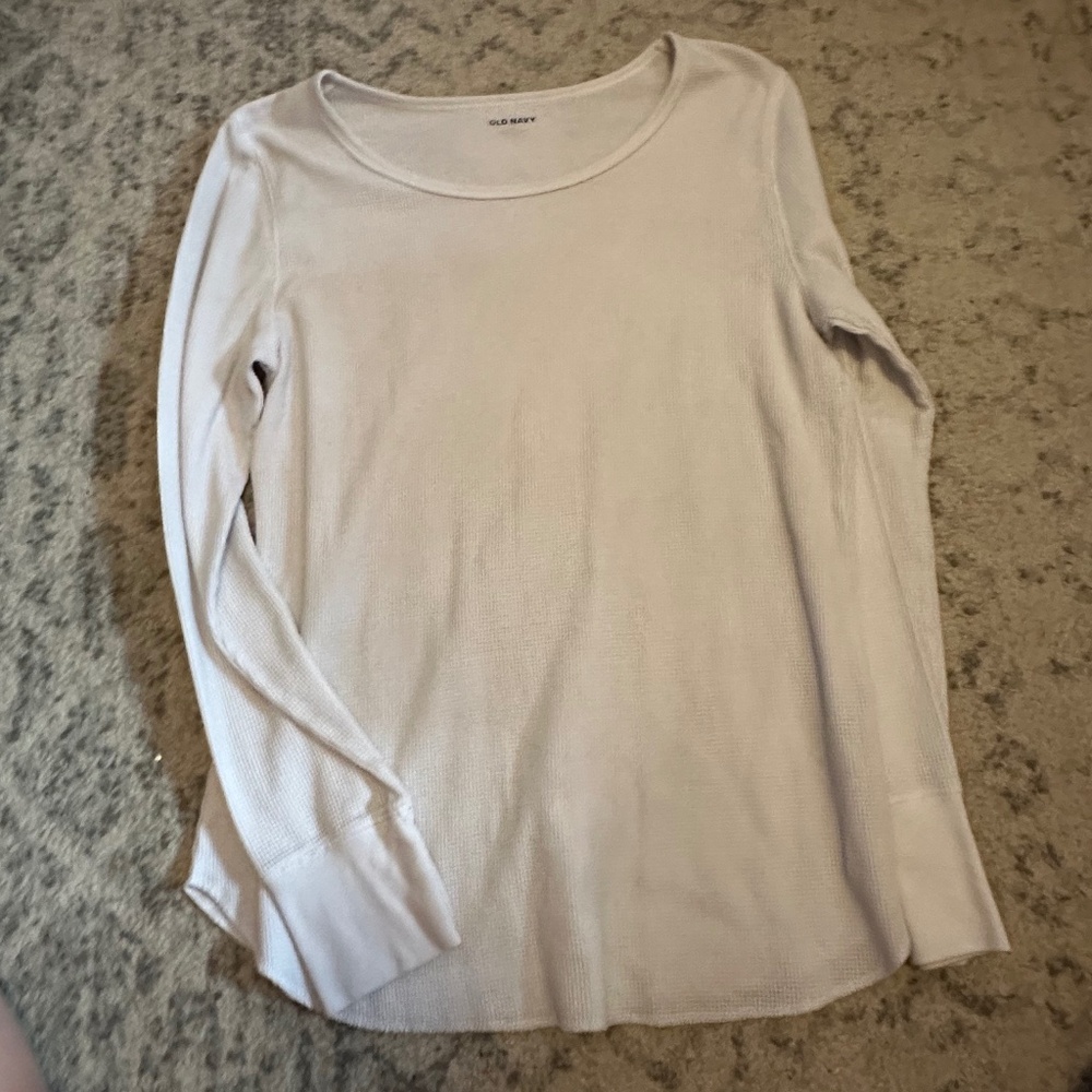 Old Navy White Waffle Knit Long sleeve